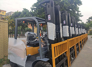 Forklift ready to be shipped